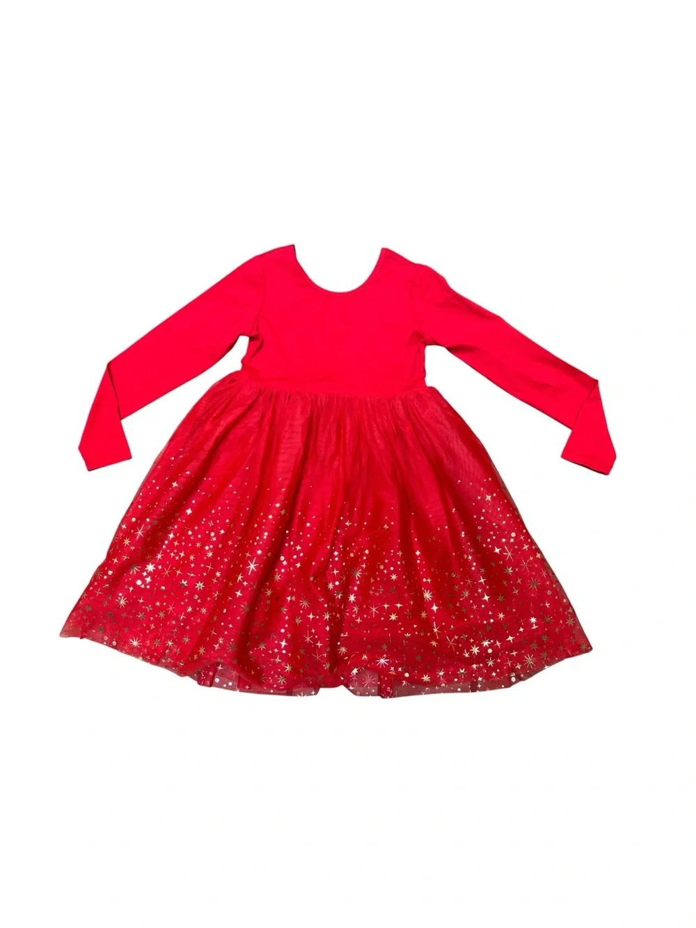 Hanna Andersson Red Gold Star Tulle Holiday Twirl Dress Girls 10 NWOT